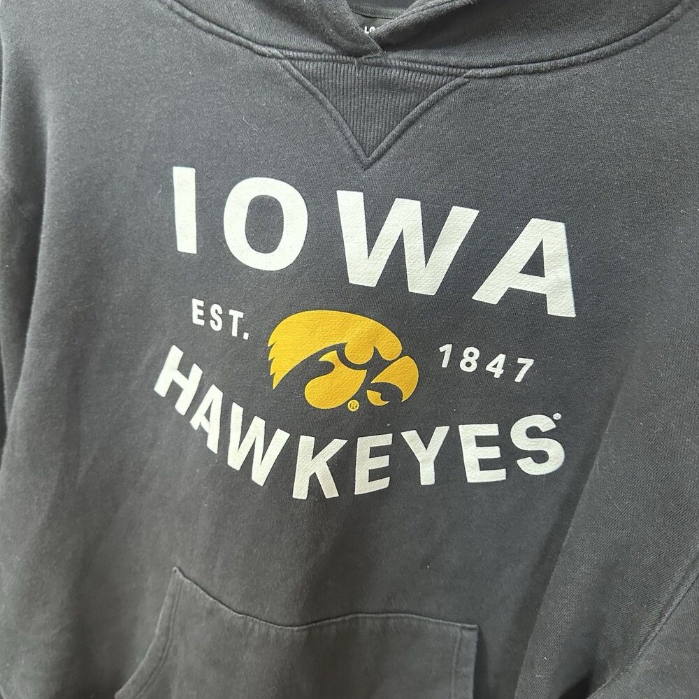 Under Armour Iowa Hawkeyes Black Pullover Hoodie Large Loose Fit NCAA